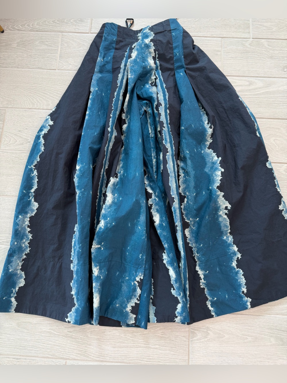 FREE PEOPLE X HOUSE OF AAMA Indigo Nights Super Wide Leg Pants Size 8 VGUC - Picture 4 of 6